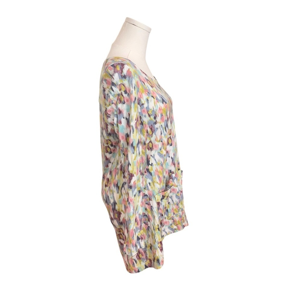 J. Jill Women's Small Colorful Pocket Tunic Casual Cotton Blend Relaxed Top - Picture 4 of 6
